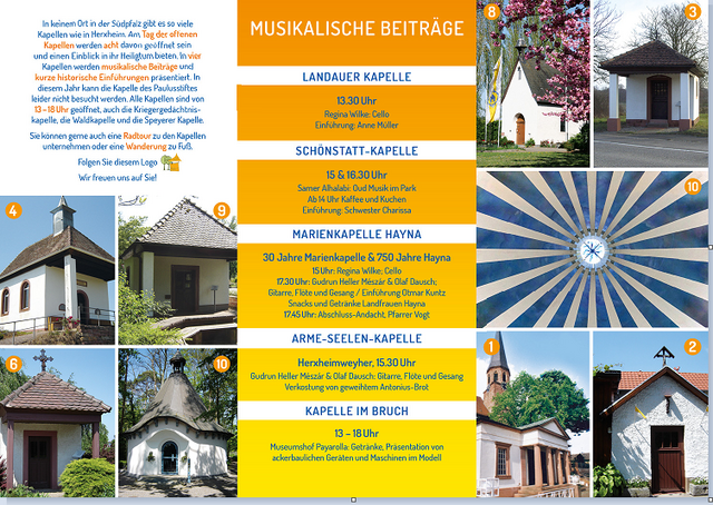 Das Programm des Tages des offenen Kapellen | Foto: Verein südliche Weinstraße Herxheim