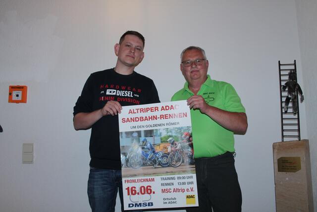 Rennleiter Andreas Rauch (links) mit dem ersten Vorsitzenden Steffen Schneider (Foto Michael Sonnick)