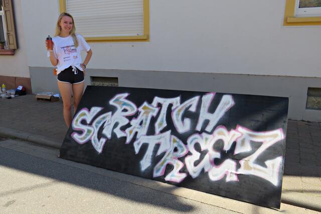 Katrin Langhauser sprühte | Foto: Brigitte Melder