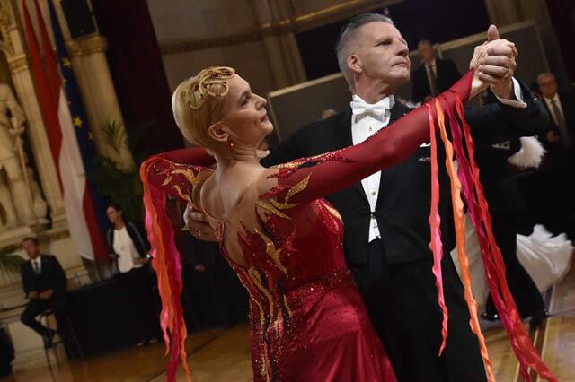 Christine und Werner Bücklein in Wien bei ihrem zweiten internationalen WDSF-Turnier | Foto: TSC Grün-Gold Speyer