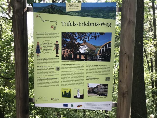 Fast geschafft - die Tafel ist schon ganz in der Nähe von Burg Trifels | Foto: B. Bender
