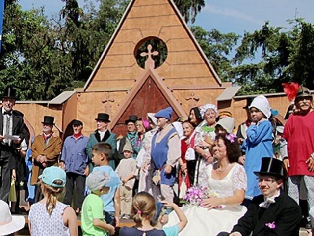 Beim Winzerfestumzug 2022 dabei: Geißbockspiel der Stadt Lambrecht | Foto: Harald König