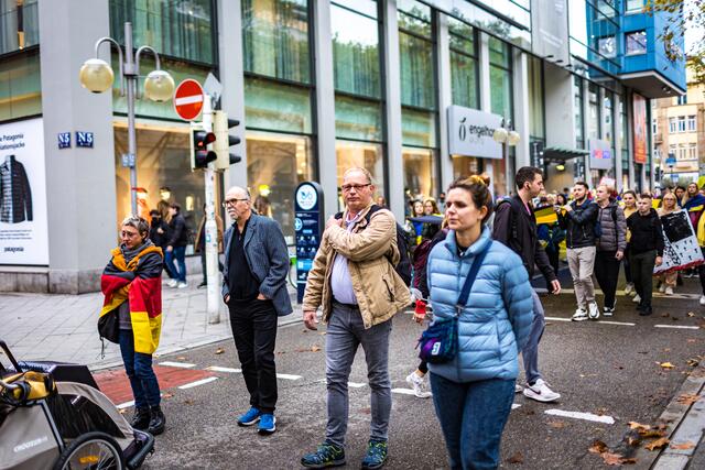  "Solidarität mit der Ukraine" lautete das Motto des Demonstrationszugs. | Foto: Christian Gaier