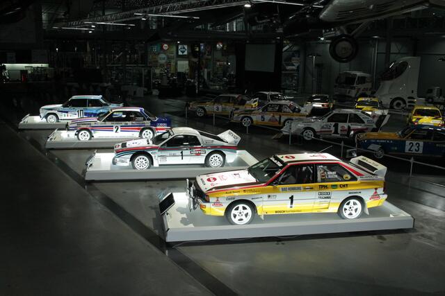 Die vier Siegerautos von Walter Röhrl bei der Rallye Monte Carlo (Foto Michael Sonnick)