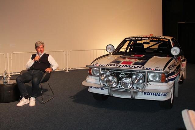Beifahrer Christian Geistdörfer und der Opel Ascona 400 (Foto Michael Sonnick)