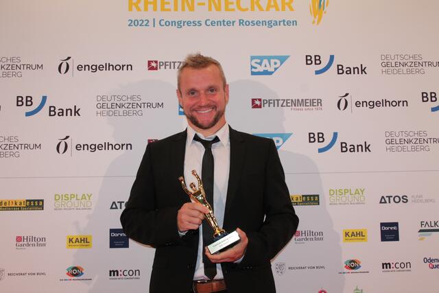 Der Triathlet Dirk Oswald vom TSV Oftersheim nahm am Iron Man auf Hawaii teil und gewann den SportAward Rhein-Neckar in der Kategorie „Publikumsliebling“ (Foto Michael Sonnick)