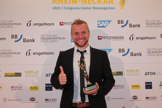Der Triathlet Dirk Oswald vom TSV Oftersheim nahm am Iron Man auf Hawaii teil und gewann den SportAward Rhein-Neckar in der Kategorie „Publikumsliebling“ (Foto Michael Sonnick)