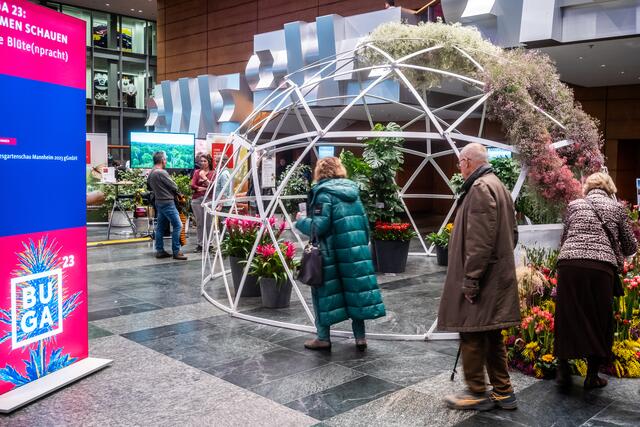 Die Sonderausstellung zur Bundesgartenschau 23 auf der Ebene 0 gab den Besucherinnen und Besuchern dabei einen Ausblick auf das, was sie im BUGA-Jahr erwartet. | Foto: Christian Gaier 