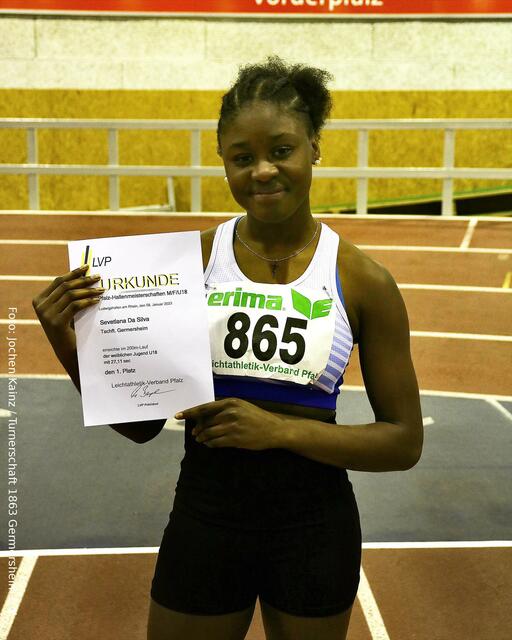 Sevetlana da Silva: Pfalzmeisterin (WU18) im 200m-Lauf | Foto: Foto: Jochen Kainz / Turnerschaft 1863 Germersheim e.V.