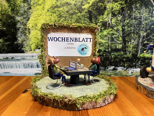 Überraschung: Extra für unseren Besuch hat Judith Groß dieses kleine Kunstwerk geschaffen.  | Foto: Katharina Schmitt