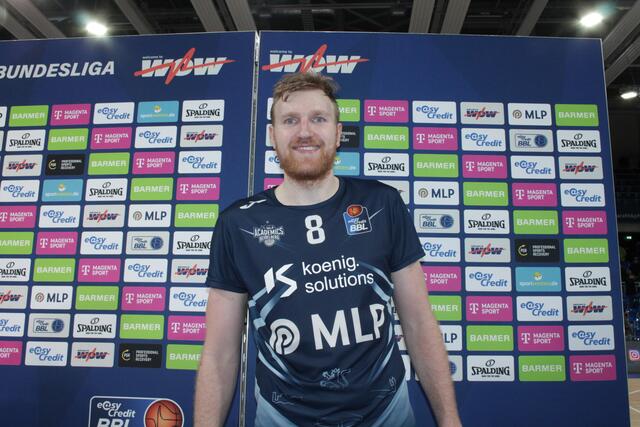 Maximilian Ugrai war mit 22 Punkten bester Werfer bei den MLP Academics Heidelberg gegen Meister Alba Berlin (Foto Michael Sonnick)
