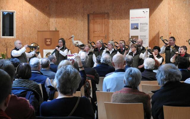 Die Jagdbläsergruppe Landau begleitete das Programm musikalisch. | Foto: Aktion PfalzStorch