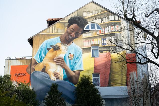 Mural an der Plöck, Ecke Märzgasse in Heidelberg von Matthias Mross | Foto: Jessica Bader