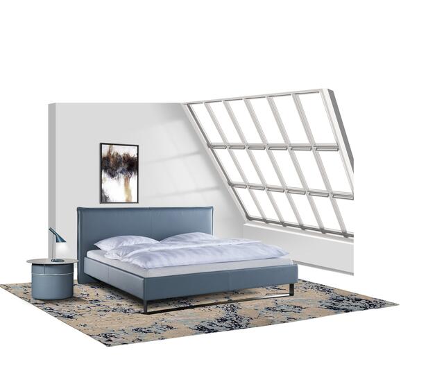 Der Lederbezug, die raffinierten Nähte und die Metallkufe zeichnen das Designbett aus. Foto: VDM/Erpo | Foto: VDM/Erpo