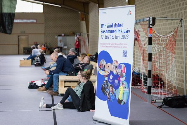 "Wir sind dabei": Karlsruhe ist als Gastgeberstadt für die Schweiz Teil der SO-Weltspiele von Berlin.  | Foto: Christine Gustai/pixelgrün