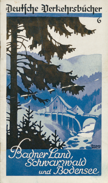 Badischen Verkehrsverbandes Karlsruhe / Reichsbahnzent-rale für den Deutschen Reiseverkehr (Hg.)
Badner Land, Schwarzwald und Bodensee.
Reihe „Deutsche Verkehrsbücher“
[Berlin / München, 1928?]
 | Foto: Badische Landesbibliothek, 121 H 419