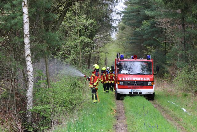 Der Brand- und Katastrophenschutz des Landkreises Germersheim führte bei 
Scheibenhardt  gemeinsam  mit  den  Feuerwehren  der  angrenzenden  Gemeinden und französischen Feuerwehreinheiten eine Waldbrandübung durch | Foto: Heike Schwitalla
