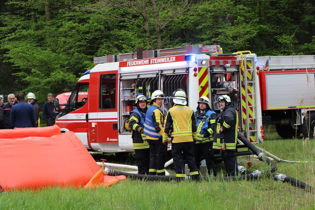 Der Brand- und Katastrophenschutz des Landkreises Germersheim führte bei 
Scheibenhardt  gemeinsam  mit  den  Feuerwehren  der  angrenzenden  Gemeinden und französischen Feuerwehreinheiten eine Waldbrandübung durch | Foto: Heike Schwitalla