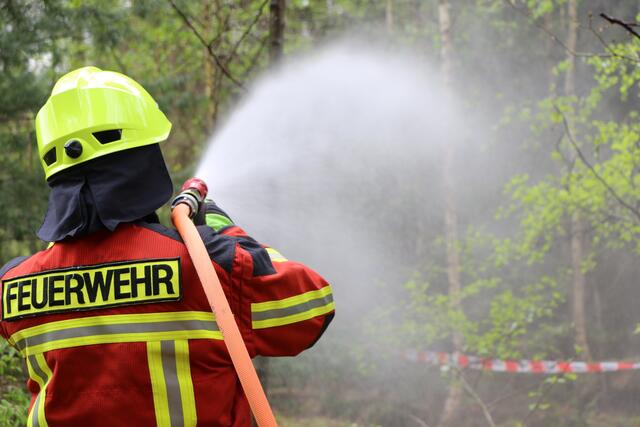 Der Brand- und Katastrophenschutz des Landkreises Germersheim führte bei 
Scheibenhardt  gemeinsam  mit  den  Feuerwehren  der  angrenzenden  Gemeinden und französischen Feuerwehreinheiten eine Waldbrandübung durch | Foto: Heike Schwitalla