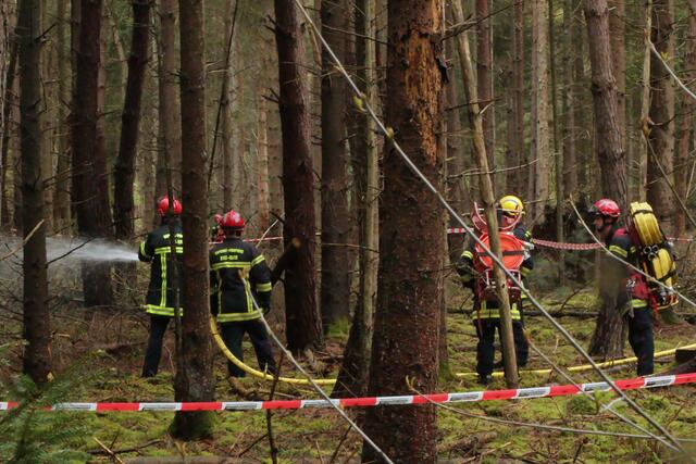 deutsche und französische Feuerwehren bekämpfen den Brand gemeinsam | Foto: Heike Schwitalla