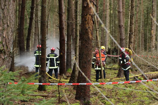 deutsche und französische Feuerwehren bei der gemeinsamen Brandbekämpfung | Foto: Heike Schwitalla