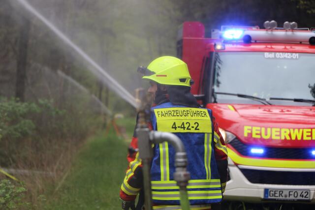 Der Brand- und Katastrophenschutz des Landkreises Germersheim führte bei 
Scheibenhardt  gemeinsam  mit  den  Feuerwehren  der  angrenzenden  Gemeinden und französischen Feuerwehreinheiten eine Waldbrandübung durch | Foto: Heike Schwitalla