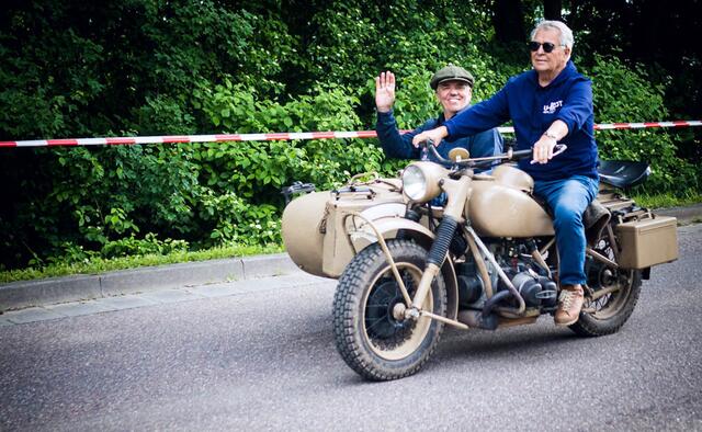 Museumspräsident Hermann Layher im Beiwagen | Foto: Cornelia Bauer