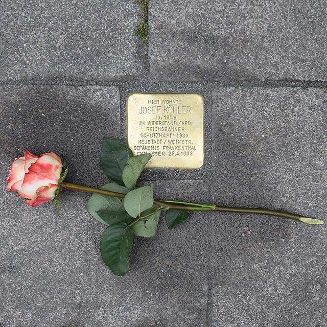 Stolperstein Eckenerstraße 1 | Foto: Gemeinde Mutterstadt