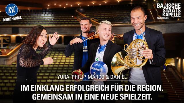Yura Yang (1. Kapellmeisterin), Philip Heise (linker Verteidiger), Marco Thiede (rechter Verteidiger), Daniel Gordon (Abwehr) | Foto: Arno Kohlem