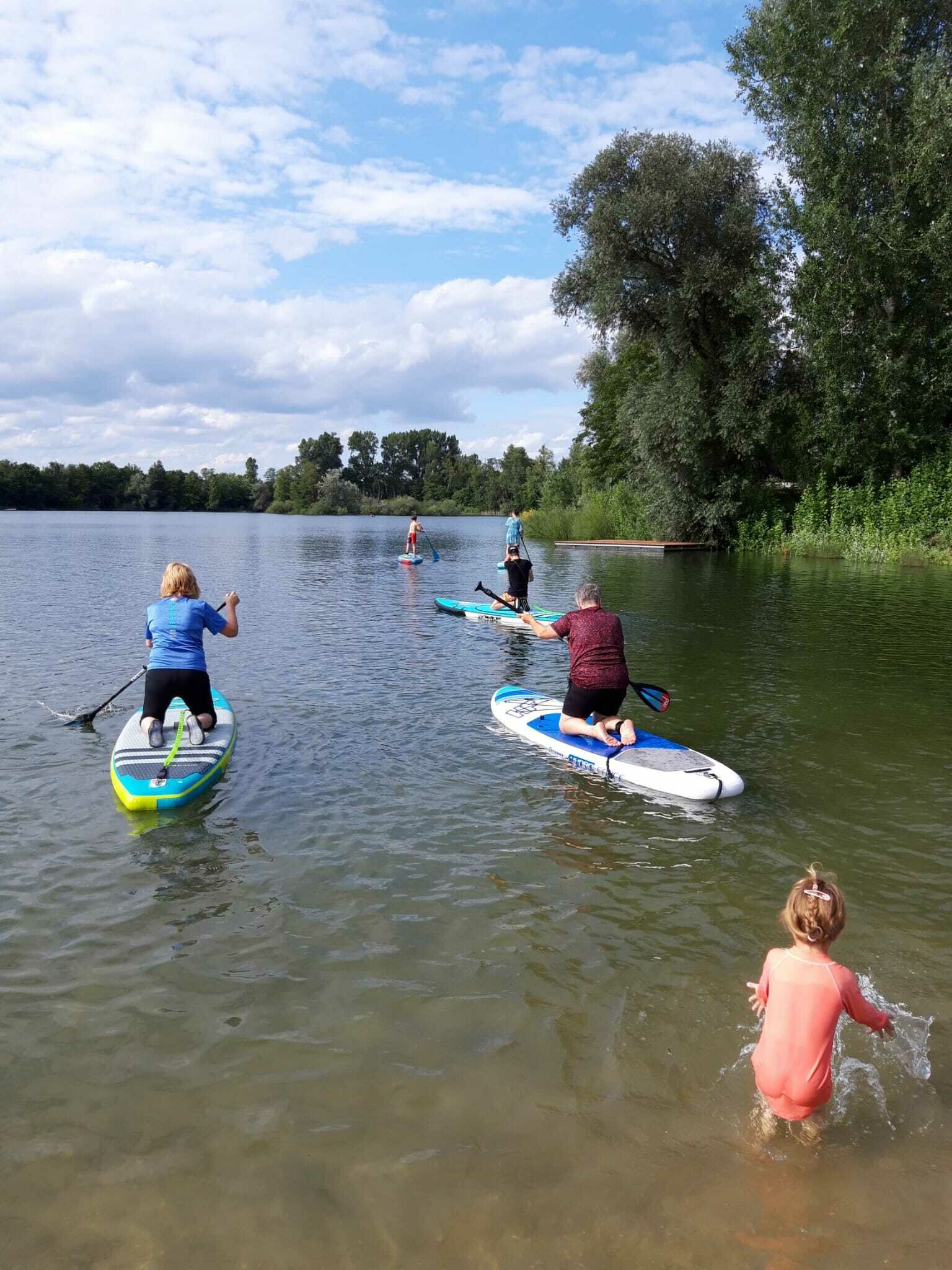 Am Baggersee Lingenfeld Stand up PaddlingKurse für Anfänger
