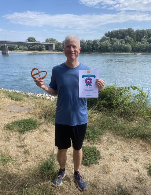 Frank lief seinen 25. parkrun. Herzlichen Glückwunsch. | Foto: Speyer Leinpfad parkrun