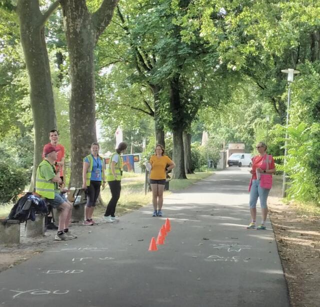 Am Ziel. | Foto: Speyer Leinpfad parkrun