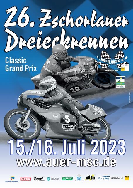 Plakat vom Zschorlauer Dreieckrennen 2023 | Foto: 1. Auer MSC