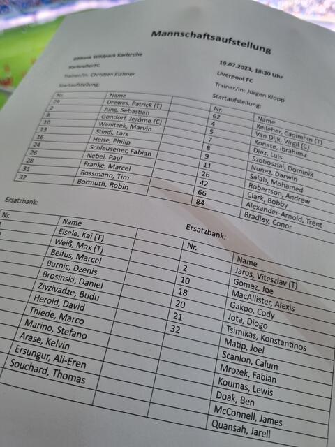 Aufstellung | Foto: Anderer/ka-abseits