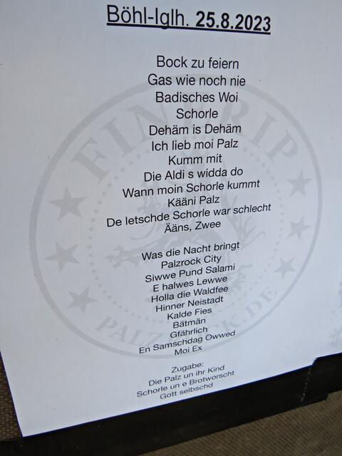 Setliste | Foto: Brigitte Melder