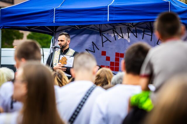 Feier des ukrainischen Unabhägigkeitstages auf dem Mannheimer Marktplatz.   | Foto: Christian Gaier