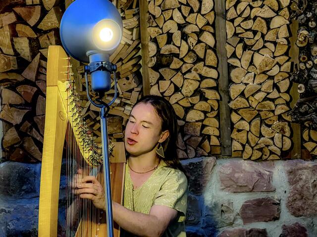 Die feierliche Eröffnung wurde durch die zauberhaften Klänge von Matthis Löw aus Saarbrücken begleitet, dessen Harfenmusik und sanfte Stimme den Abend vervollständigten. | Foto: Z. Haggag