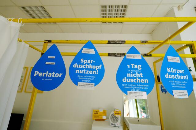 Das Badezimmer in der nachhaltigen Musterwohnung der Klimaschutzagentur Mannheim | Foto: Jessica Bader