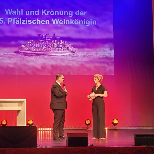 Oberbürgermeister Marc Weigel im Gespräch mit Moderatorin Janina Huhn | Foto: Markus Pacher