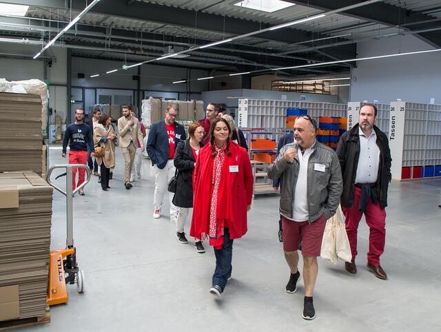 Die Gäste aus Poissy in der Betriebsstätte der Heinrich-Kimmle-Stiftung in Höhfröschen | Foto: Frank Schäfer