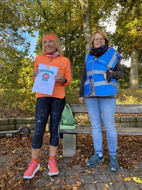Gudrun lief ihren 50. parkrun | Foto: Speyer Leinpfad parkrun