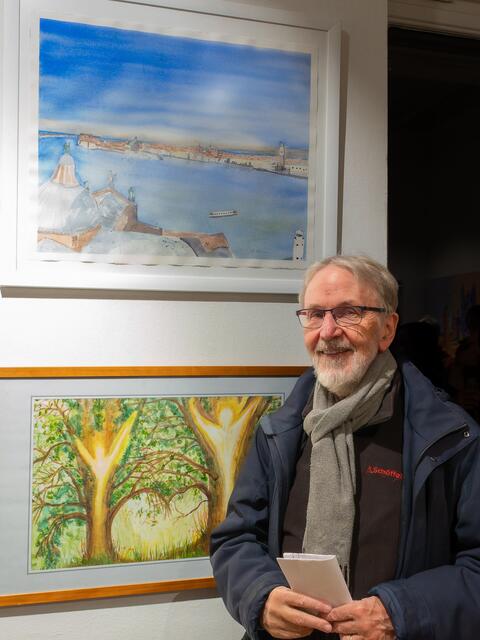 Dr. Michael Saenger vor seinem Lieblingsbild "Venedig" | Foto: Johann-Peter Melder