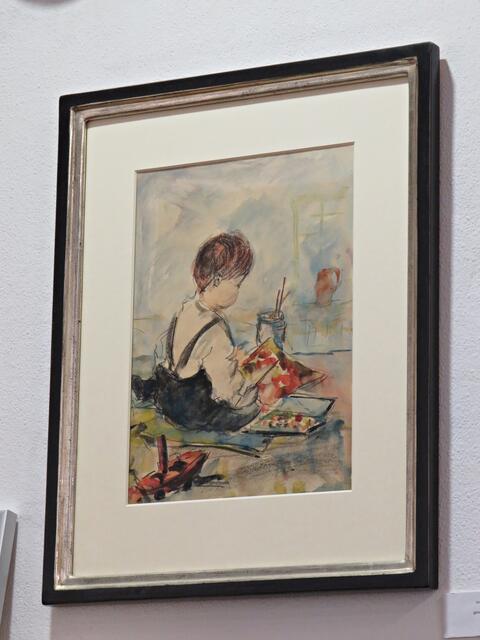 Aquarell Werner Lauth auf dem Fußboden | Foto: Brigitte Melder