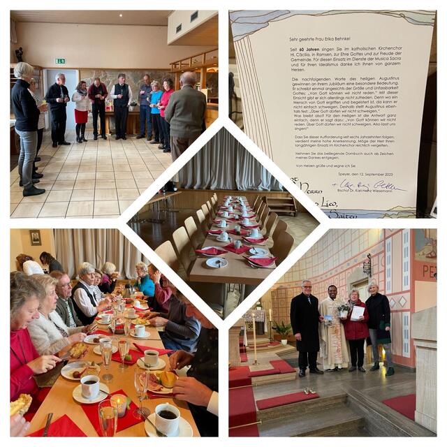 Das Jubiläum wird gefeiert - im Rahmen des Beisammenseins anlässlich des Gedenktages der hl. Cäcilia, Schutzpatronin der Kirchenmusik. | Foto: Erika Maier