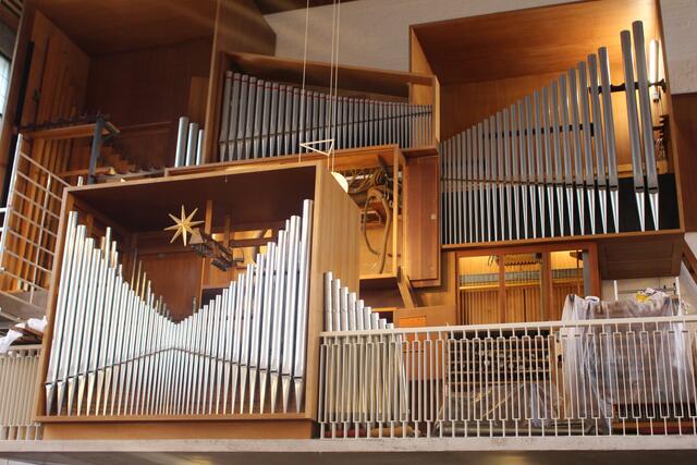 Blick in das Innere der Steinmeyer-Orgel in der Martin-Luther-Kirche in Neustadt. | Foto: Pacher, Markus