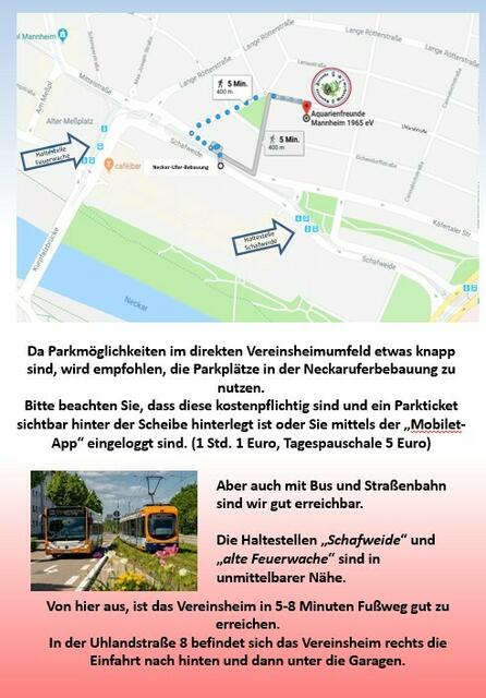 Lage und Anfahrt Vereinsheim | Foto: Aquarienfreunde Mannheim intern