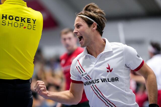 Torschütze Paul-Philipp Kaufmann jubelt über das Tor zum 3:1  | Foto: Oliver Zimmermann/PIX-Sportfotos