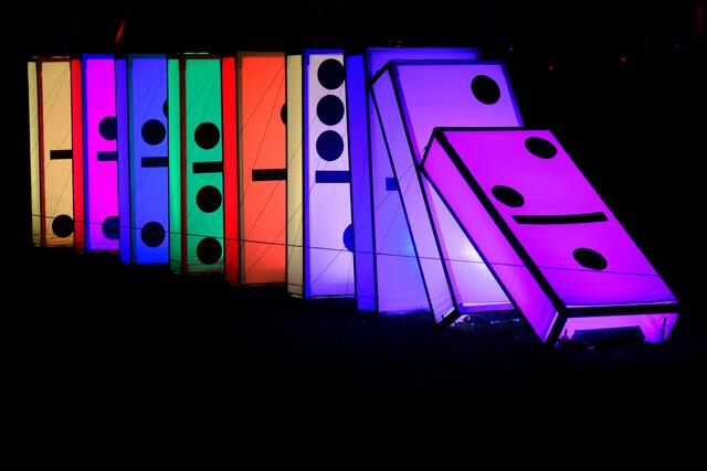 Winterlichter 2024: Noch bis zum 11. Februar sorgen bunte Lichtinstallationen im Luisenpark Mannheim für leuchtende Augen | Foto: Jessica Bader