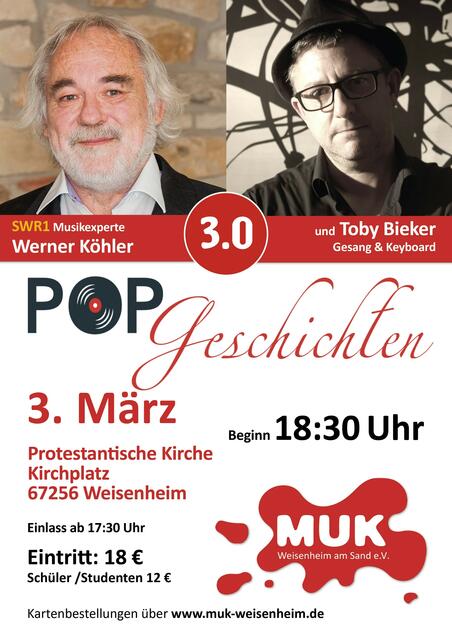 Popgeschichten 3.0 mit SWR1-Musikexperte Werner Köhler | Foto: MUK Weisenheim am Sand e.V.