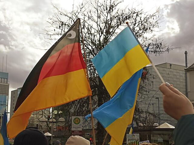 Pro-Ukraine-Demo in Heidelberg am 24.2.2024 | Foto: Henning Belle